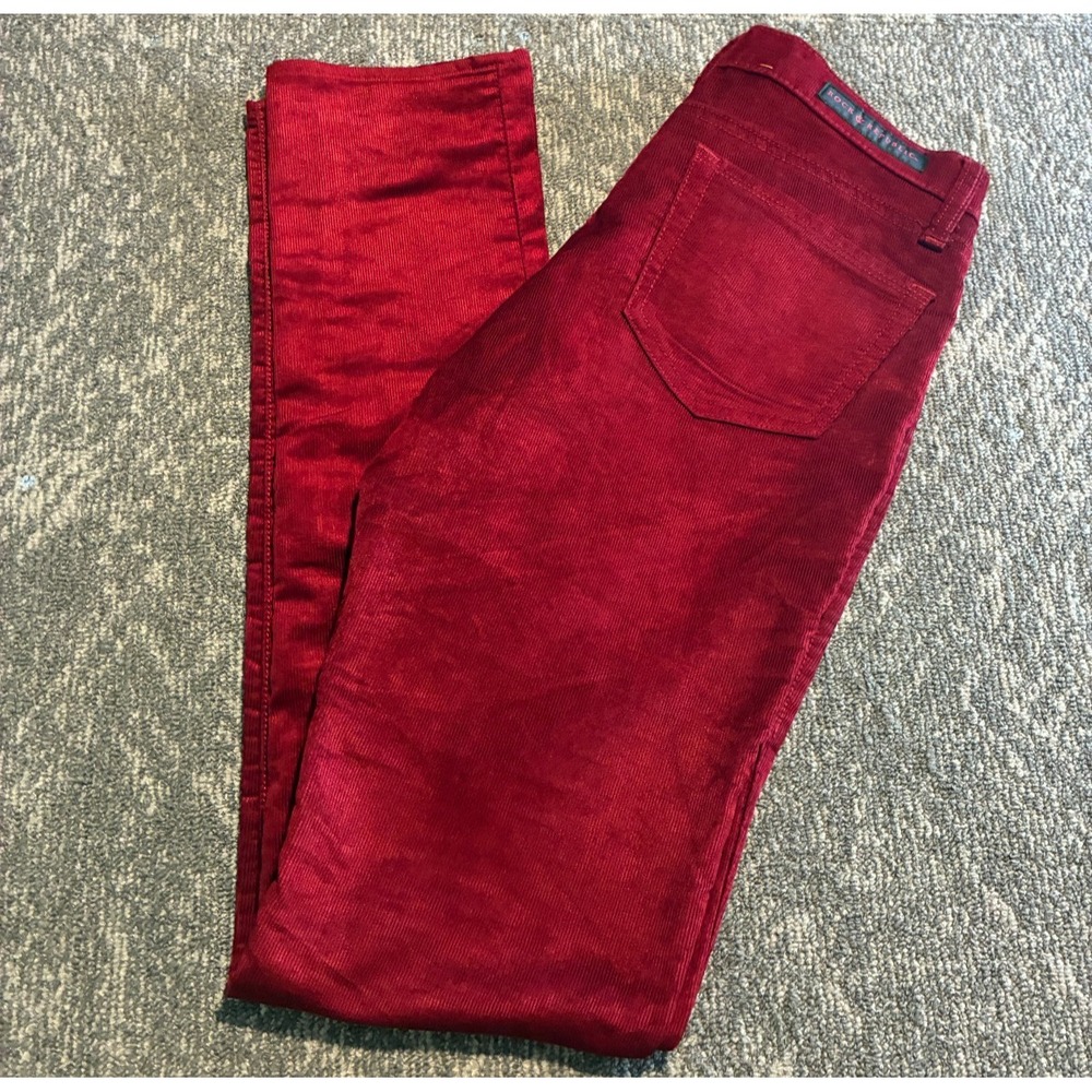 Rock & Republic Berlin Corduroy Pants Womens Size 6 Red Straight Leg